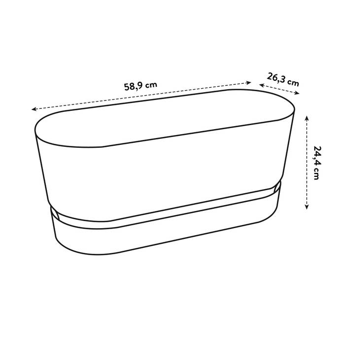 greenville terrace trough 60cm wheels wit